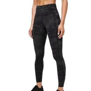 VGUC Lululemon Fast and Free Camo Leggings w/pockets